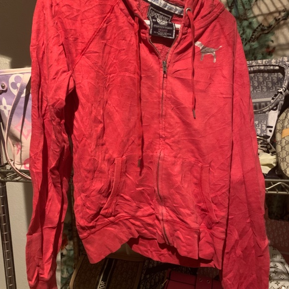 Vs PINK red rhinestone VINTAGE zip up jacket - Picture 3 of 4